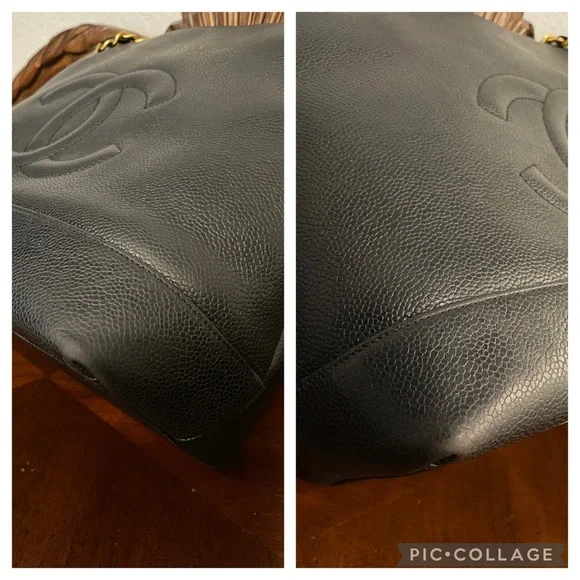 SOLD Chanel Vintage Timeless Chain Shopping Tote Shoulder Bag Caviar Leather - Picture 8 of 17